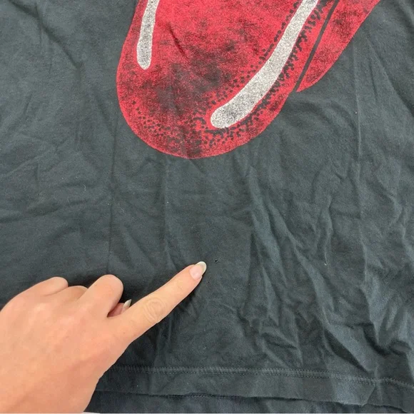 Daydreamer Rolling Stones Graphic Tee - Dark Gray and Red - Picture 4 of 7